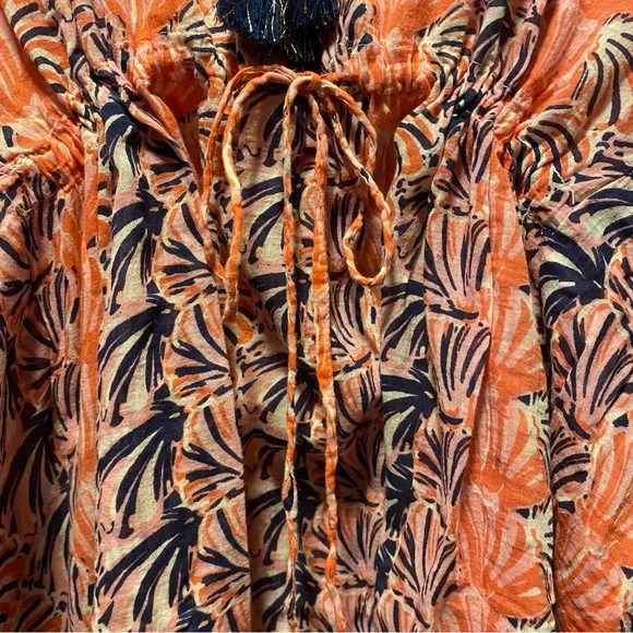 Simply Southern Pink and Navy Poncho/cover up Lg/Xlg - Picture 3 of 9